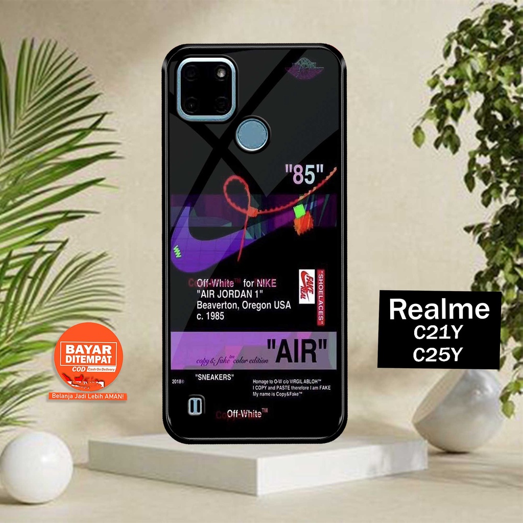 CA Case Hardcase Realme C21y C25y Glossy Motif Air Nike 2D Case Kilau Softcase Casing Sarung Hp Bisa