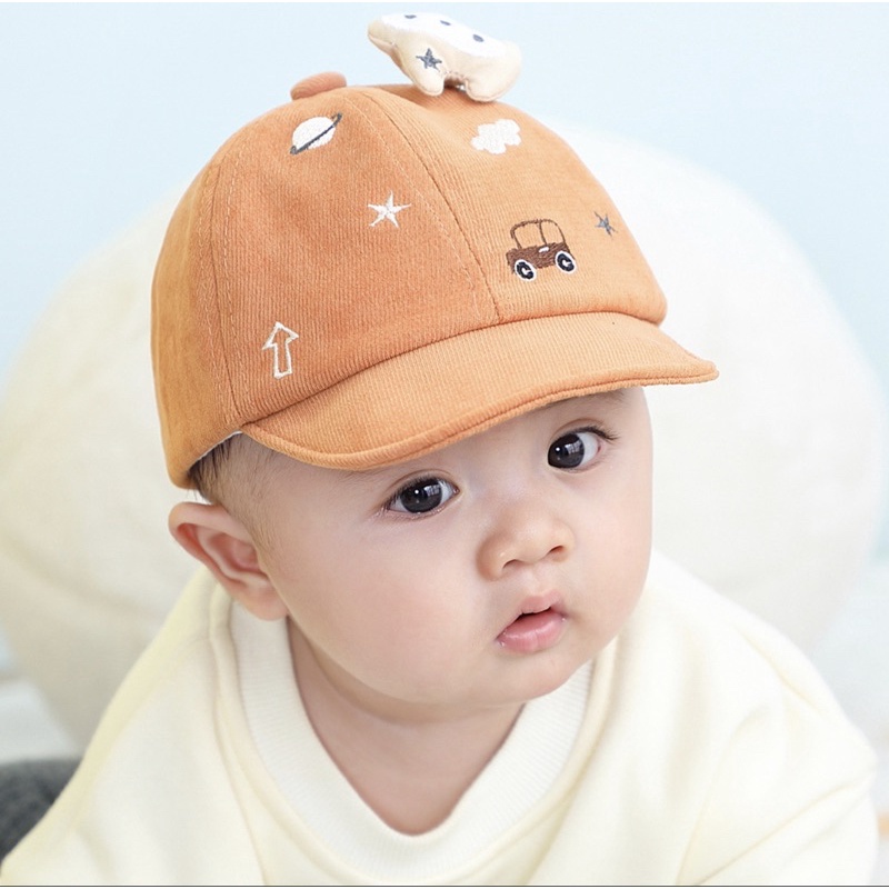 Topi Baseball Anak Bayi Model PLANE Import / Baby Baseball Hat-Orange