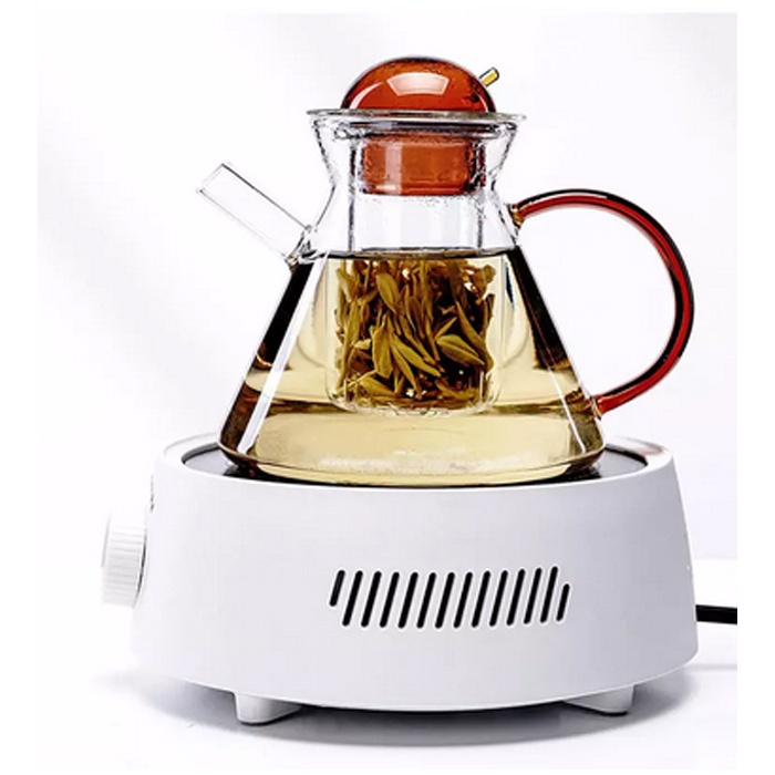 Teko Kaca Tahan Panas Pitcher Kaca Teh Tubruk Teko Saringan Teh Cina Plus Saringan Teh Borosilicate Glass 580ml