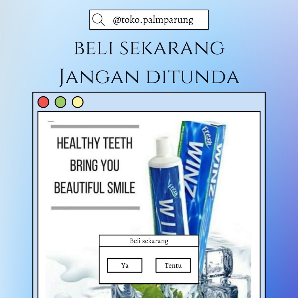 Odol Winz Pasta Gigi CNI Dengan Xylitol Fluoride Dan Calcium Totalitas Perawatan Pencegah Plak Karang Menghilangkan Bau Menyegarkan Mulut Sepanjang Hari Asli Design Metallik 175gr