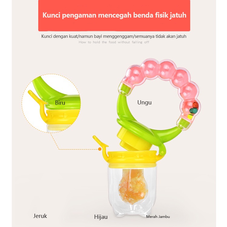 Empeng Dot Buah Anak Bayi Fruit Feeder Rattle Teether Kompeng Pacifier Gigitan Bayi (E30)-4