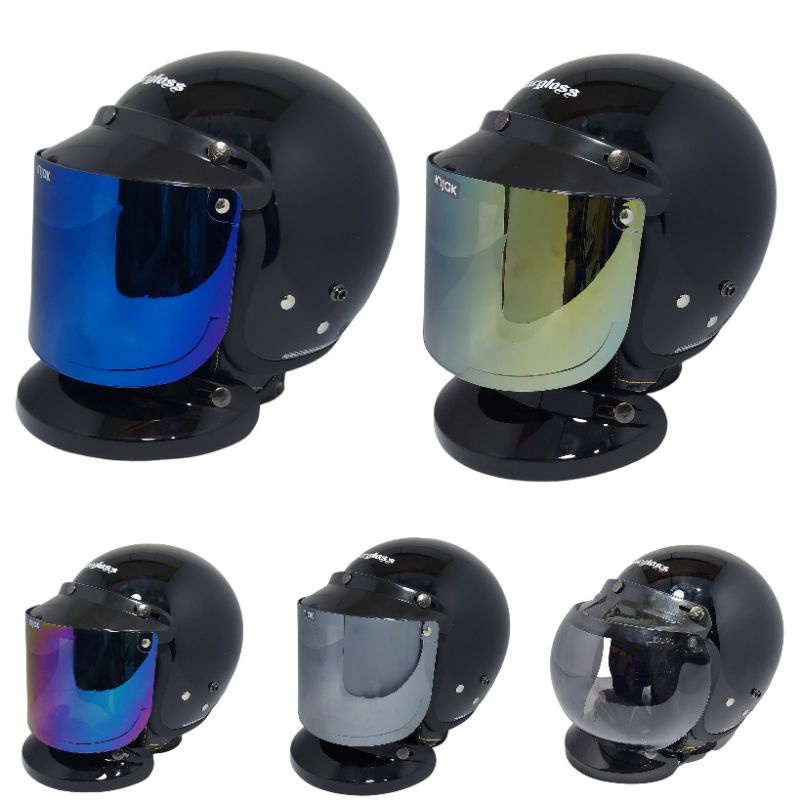 Helm Cargloss Original Retro Hitam Gloss