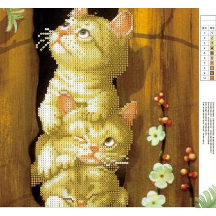 DIY Diamond Painting - 5D 3 Kittens Stitch Kit