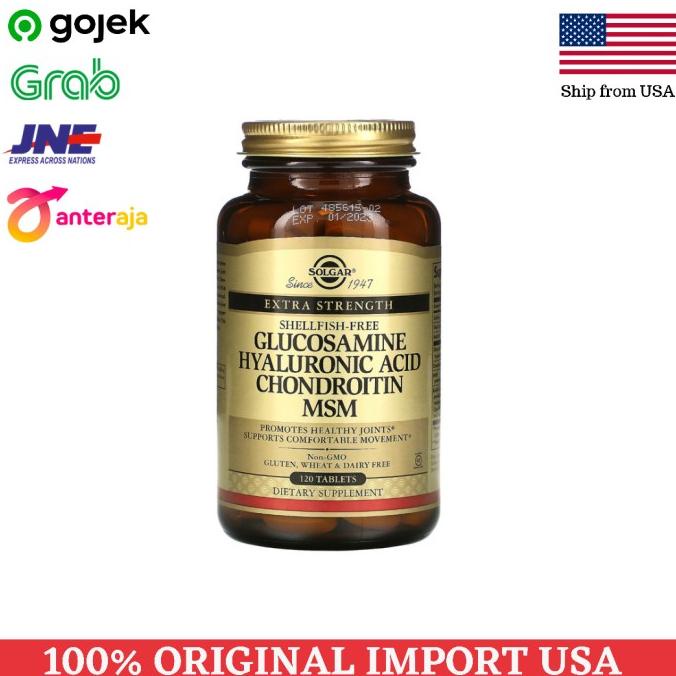 SOLGAR Glucosamine Hyaluronic Acid Chondroitin MSM 120 Tablets