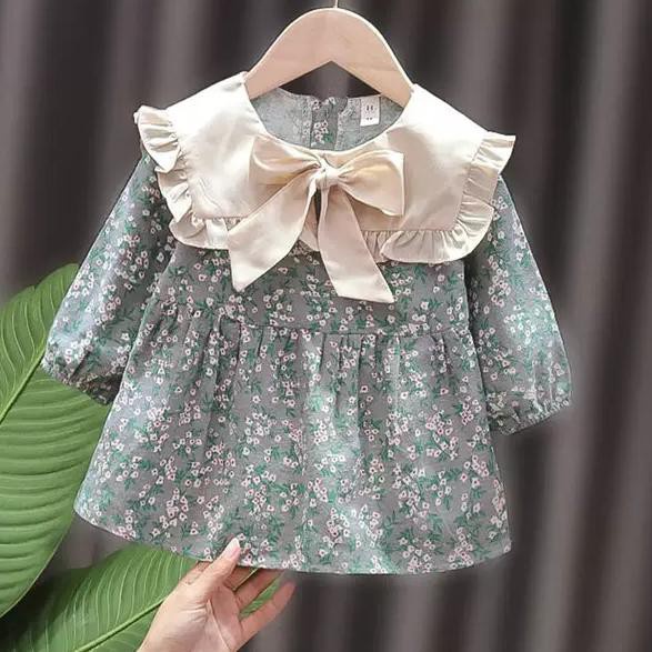 TokoMilkan Dress Baju Anak Perempuan Motif Bunga Lulu Kids | Pakaian Anak Umur 1 - 6 Tahun