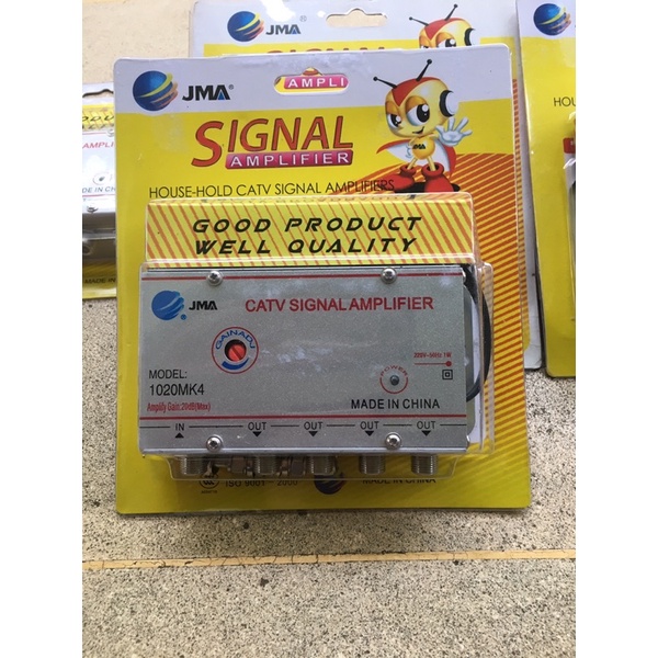 CATV BOOSTER BOSTER ANTENA TV TELEVISI PEMBAGI SPLITTER SPLITER PENGUAT SIGNAL AMPLIFIER  4W 4 WAYS 20 DB JMA-1020MK4