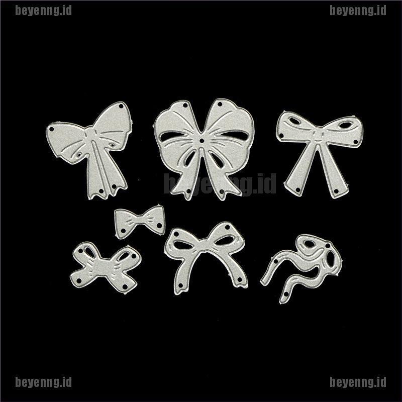 Bey 7pcs Cetakan Stensil Cutting Dies Motif Pita Bahan Metal Untuk Scrapbook / Craft Diy