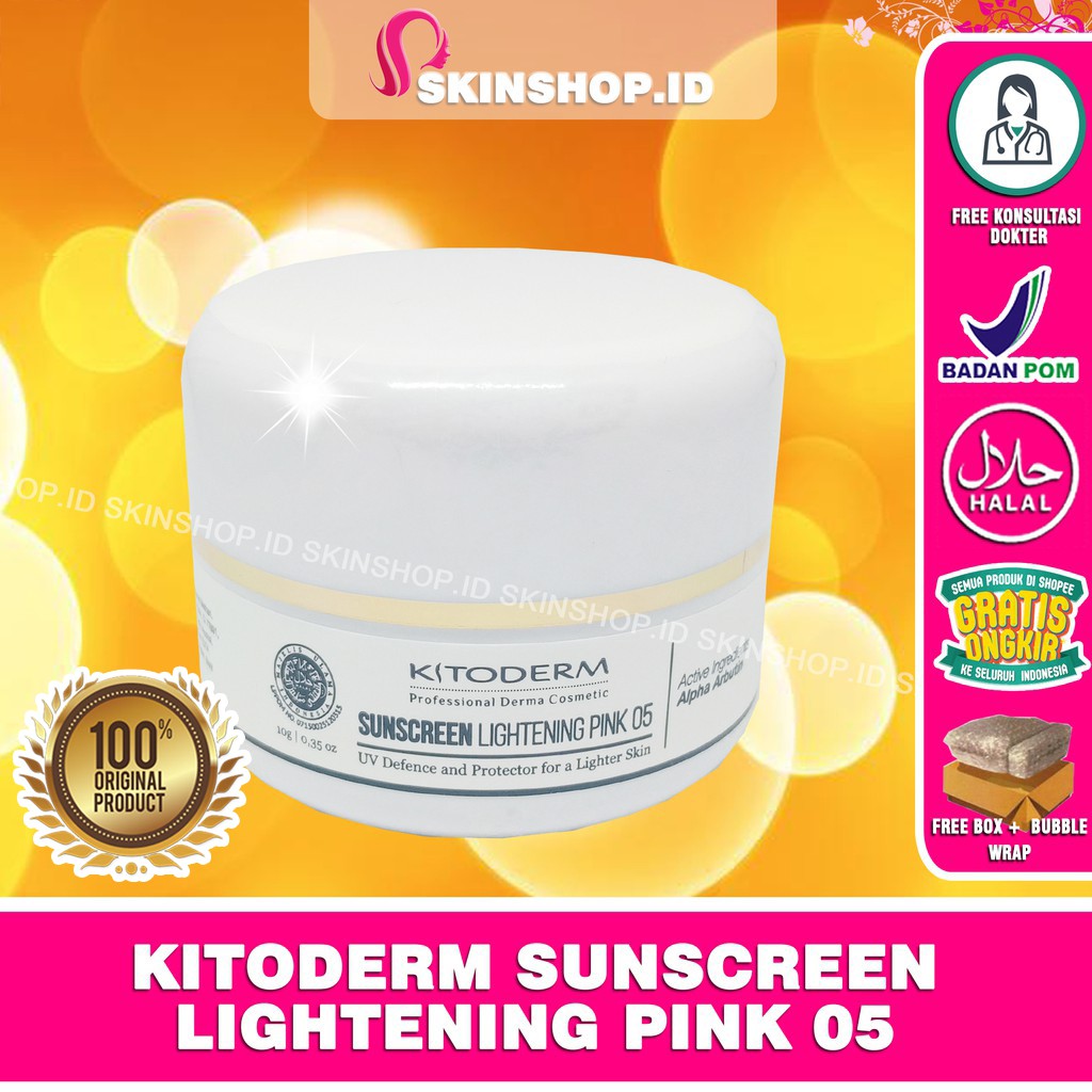 Kitoderm Sunscreen Lightening PINK 05 Cream 10gr Original / Tabir Surya Pencerah SPF 50 BPOM Aman