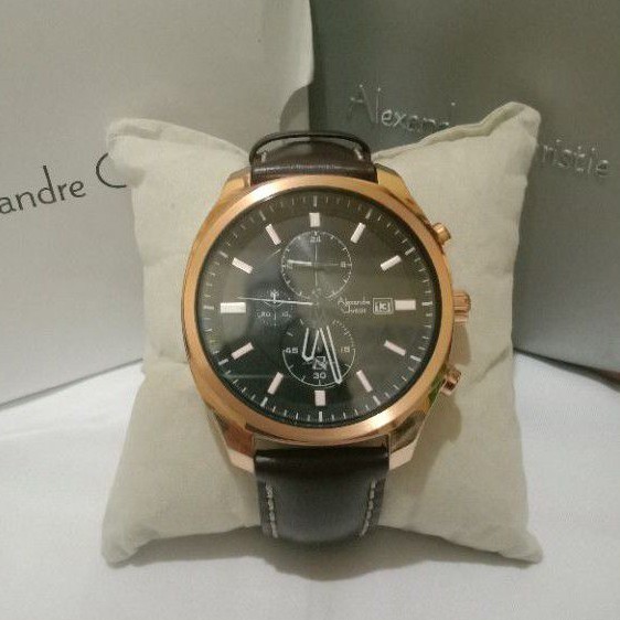 Jam tangan Pria Alexandre Christie AC 6550MC Gold Brown Terbaru Original