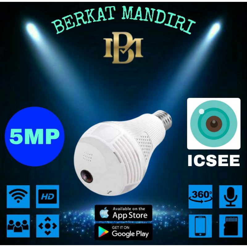 IP Camera Bohlam ICSEE Panoramic 360 bulb wireless wifi