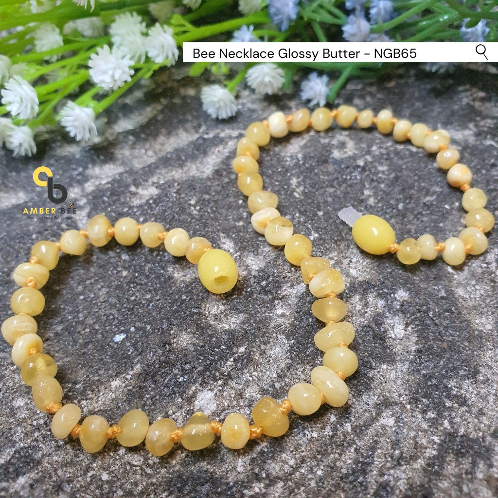 Set Kalung Gelang Amber Baltic Anak Premium Glossy Butter SNBGB65123 By Amber Bee