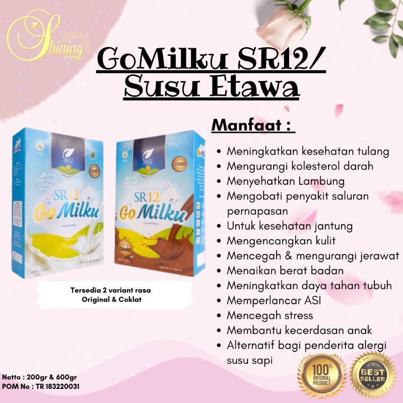 

SUSU KAMBING ETAWA SR12 / SUSU KAMBING UNTUK KESEHATAN / GOMILKU SR12