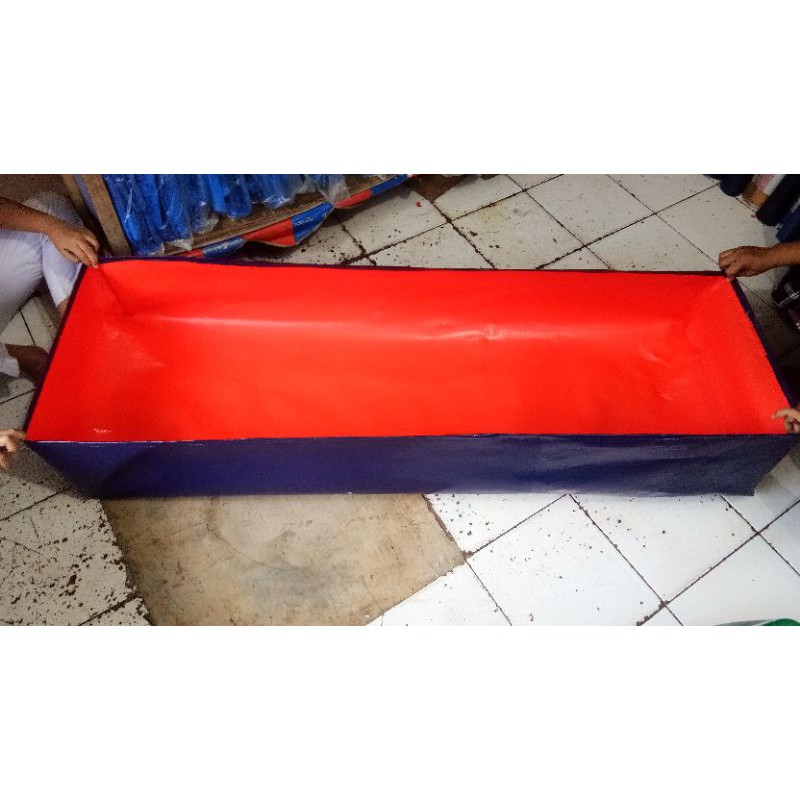terpal kolam ikan kotak  a3 150x50x25cm