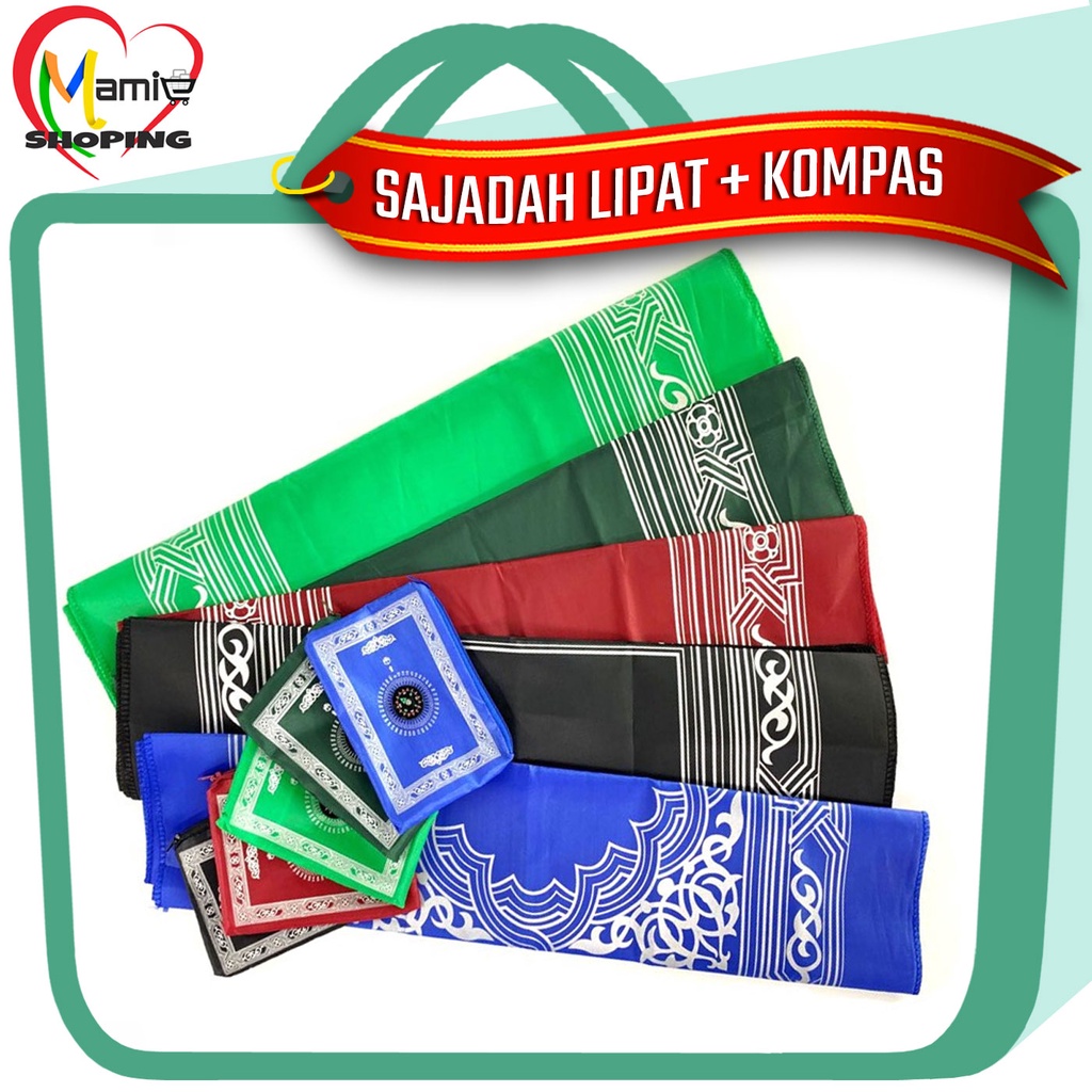 Sajadah Lipat Kompas Kiblat Tikar Alas Shalat