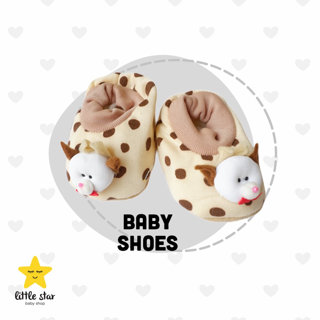 Sepatu Kain | Sepatu Karet Bayi Newborn Boneka Motif