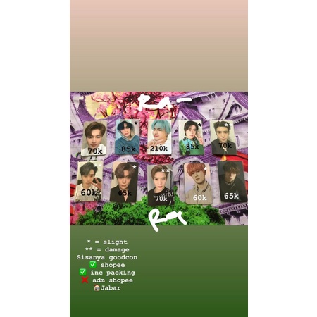 [baca deskripsi] all about PhotoCard Jaehyun kihno, Jungwoo selca, Taeil fortune, yb Sungchan