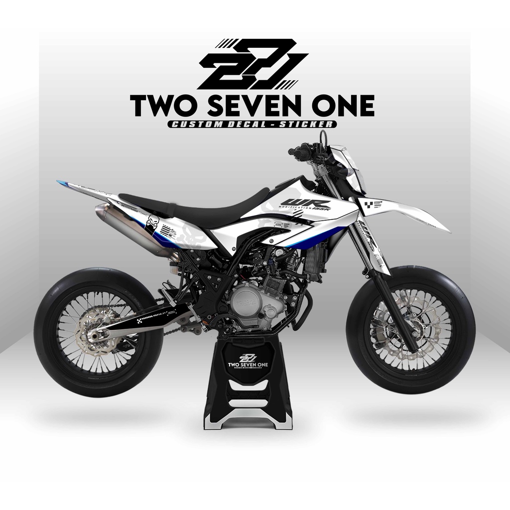 DECAL YAMAHA WR 155 FULL BODY/SUPERGLOSSY/PREMIUM/CUSTOM/VARIASI PUTIH BIRU