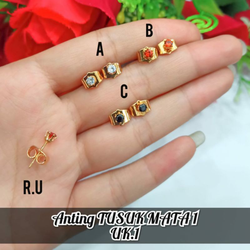 Fourfashion Anting Tusuk Mata Satu 1MM Kekinian PD076