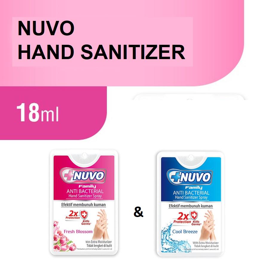 Nuvo Hand Sanitizer Spray Merah 18 mL + Nuvo Hand Sanitizer Spray Biru 18 mL