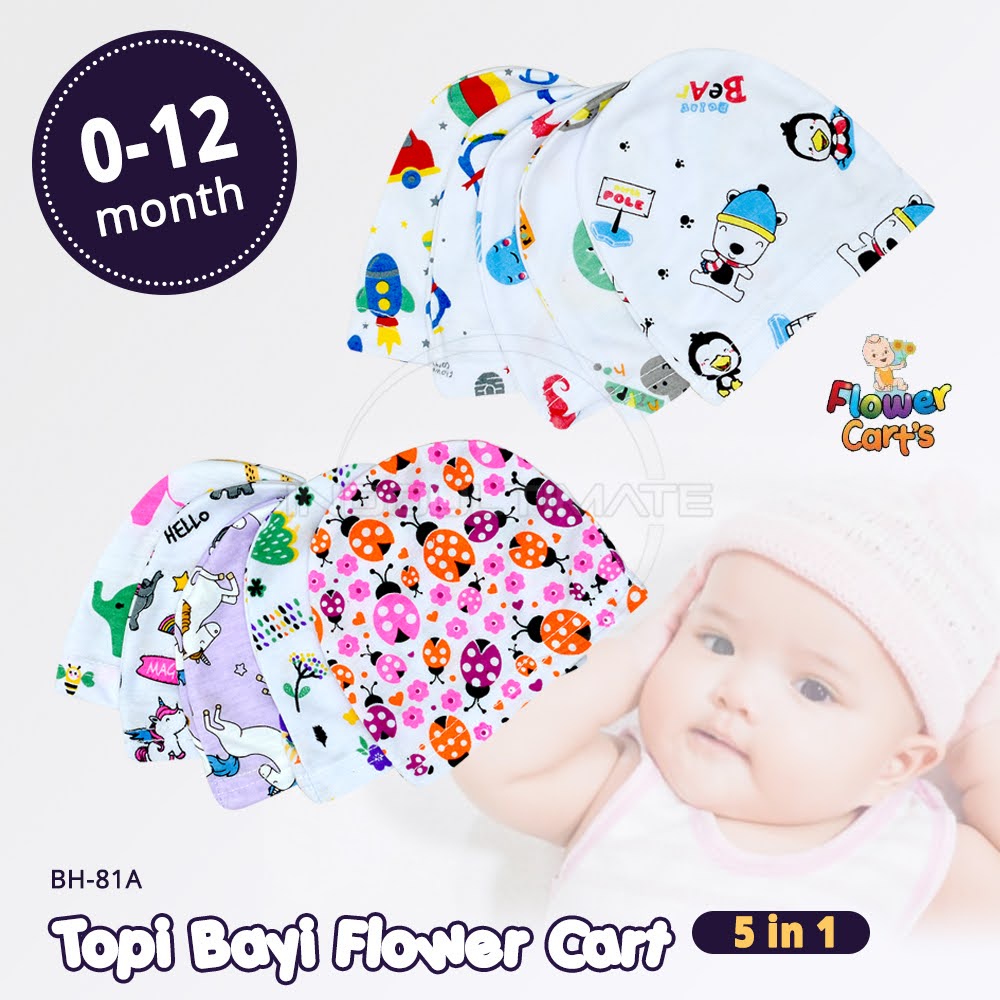 5in1 Topi Bayi Newborn Topi Kupluk Bayi Baru Lahir Topi Bayi  BH-81A  Baru lahir Bayi Laki Laki Topi Bayi Perempuan Topi Bayi Lucu Baby Hat