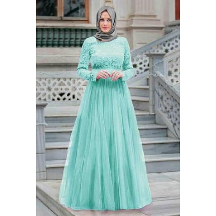 TERMURAH Pakaian Muslim gamis wanita cewe ramadhan lebaran Brokat Khimar Nayla SyarI Ori Yusha Ilyas