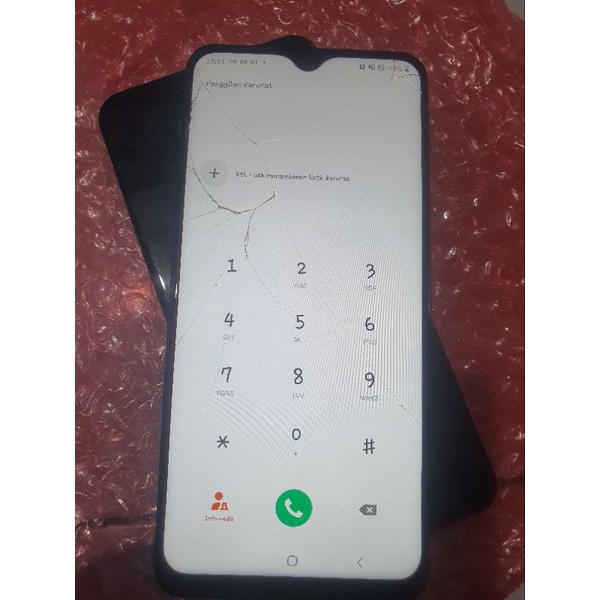 Lcd samsung M20 original copotan retak glas