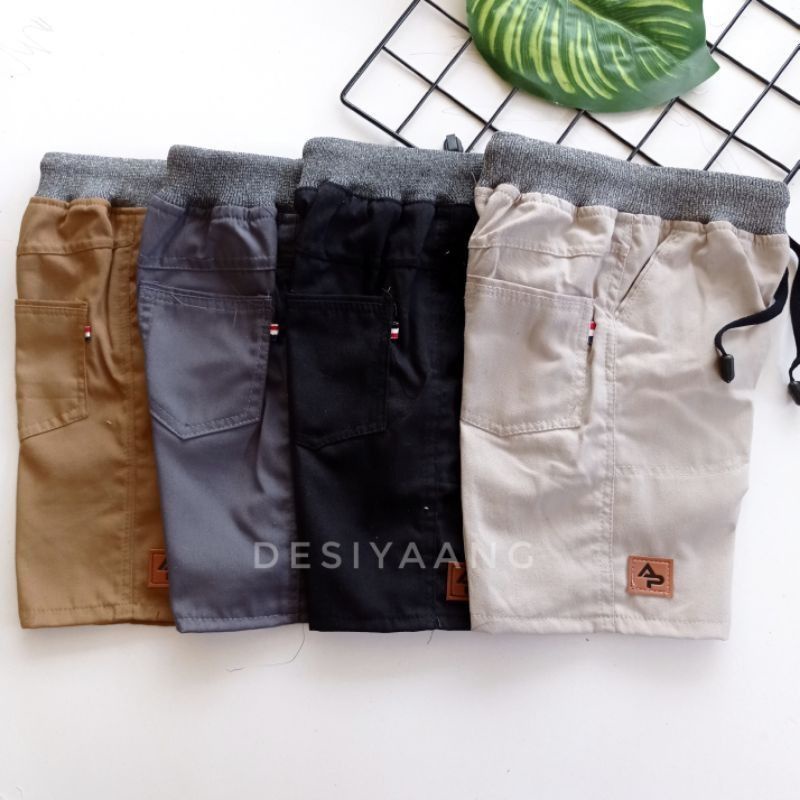 Impusstore Chinos Pendek Anak Pinggang Karet - Chinos Pendek Kolor - Chino Pendek Rip