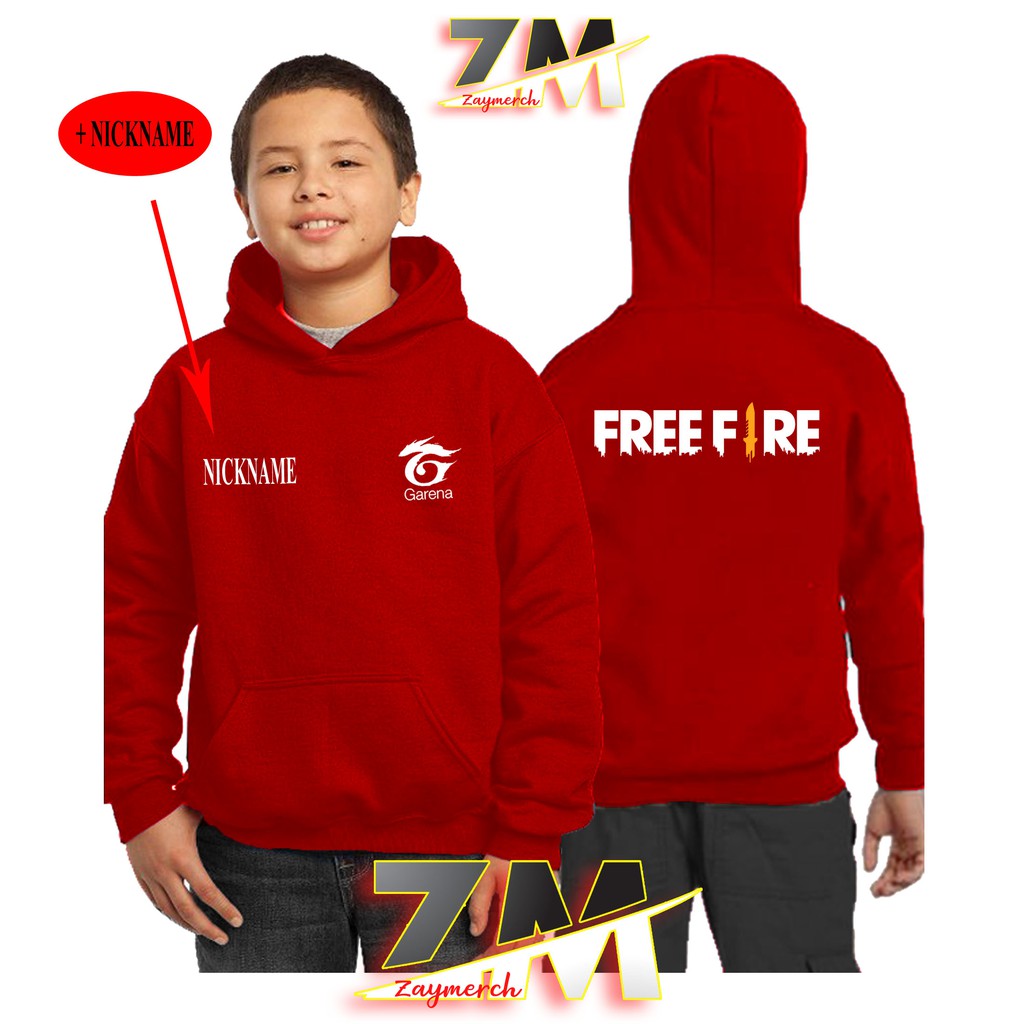  JAKET  HOODIE  ANAK FREEFIRE GARENA NICKNAME Shopee 