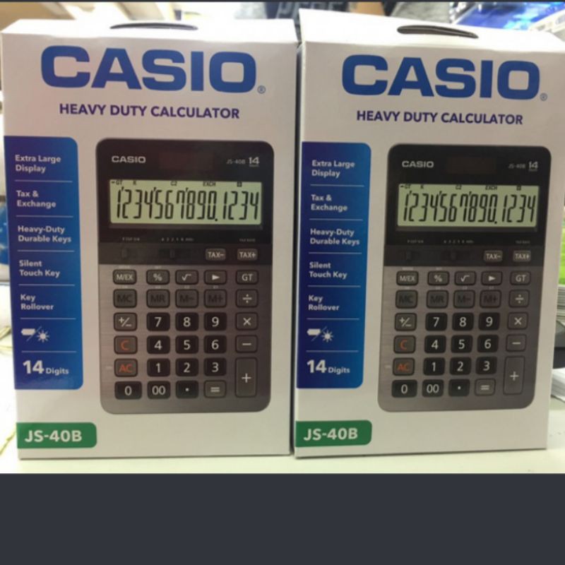 

CASIO KALKULATOR JS 40 B 14 digit ORIGINAL CASIO GARANSI RESMI
