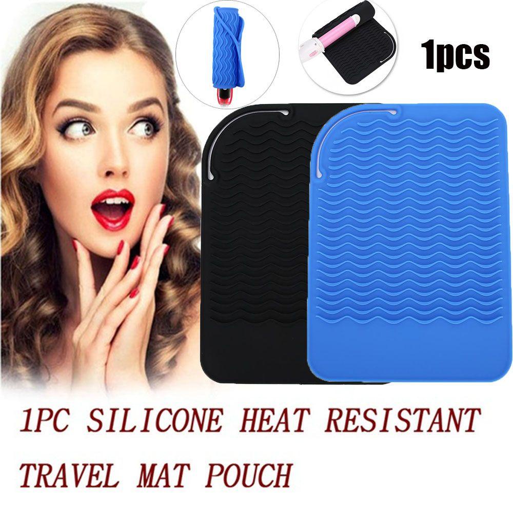 AUGUSTINA Silicone Mat Pouch Professional Home Non-slip Alat Styling Multi Fungsi Untuk Besi Datar