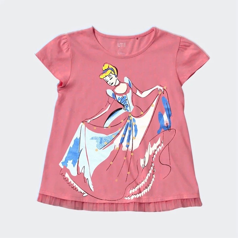 Kaos Anak Perempuan Uniqlo UT Disney Princess Cinderella 3y 8y / Kado Baju Kaos Celana Anak Adem Mur