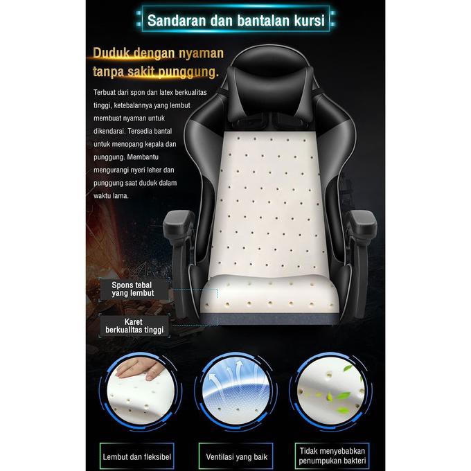 Bg Sport Chair Gaming - Kursi Gaming Model E-02S ( White )