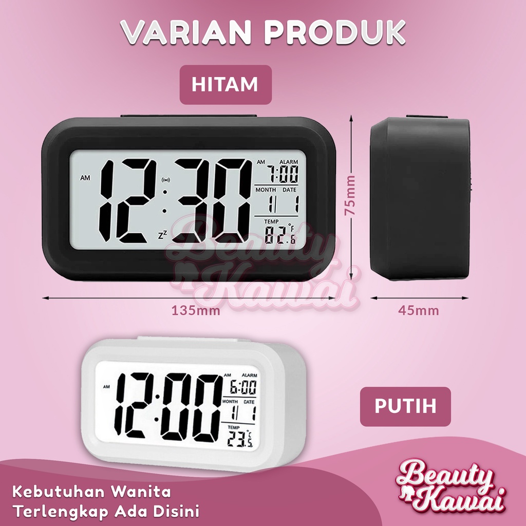 Jam Alarm Portable Meja Digital LED Screen Smart