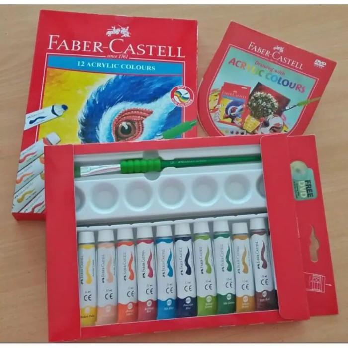 

Akeil | Acrylic Colours Set 12 Faber Castell / Cat Acrylic Set 12 Kekinian Terlaris