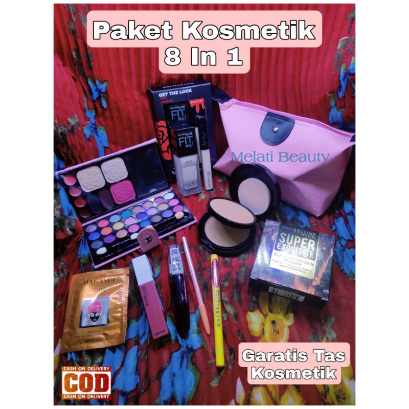 Paket Kosmetik 8 In 1 Terlaris  / Paket Kosmetik Lengkap / Paket Make up Set Lengkap