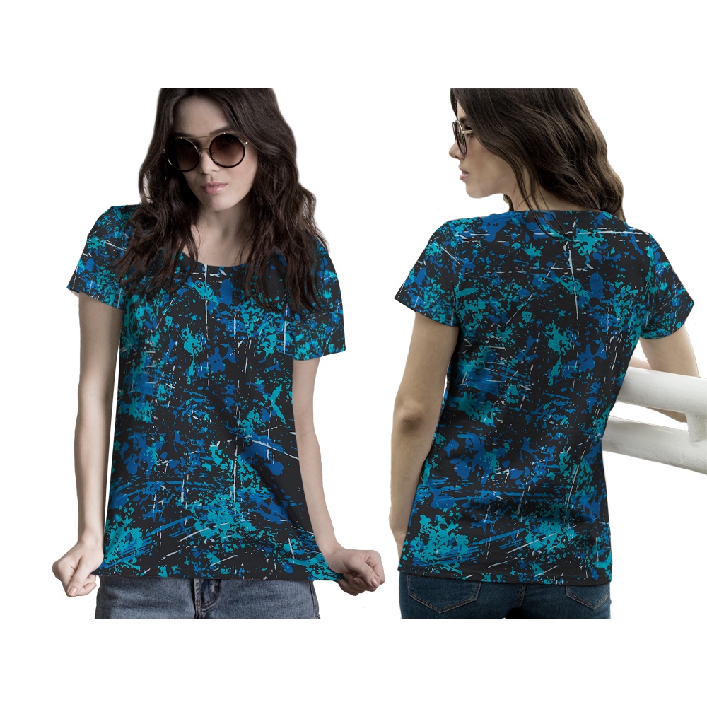 TiniShop - Baju Wanita Keren / TShirt Pendek Wanita PAINT SPLATER FullPrint / PAINT SPLATER 3D