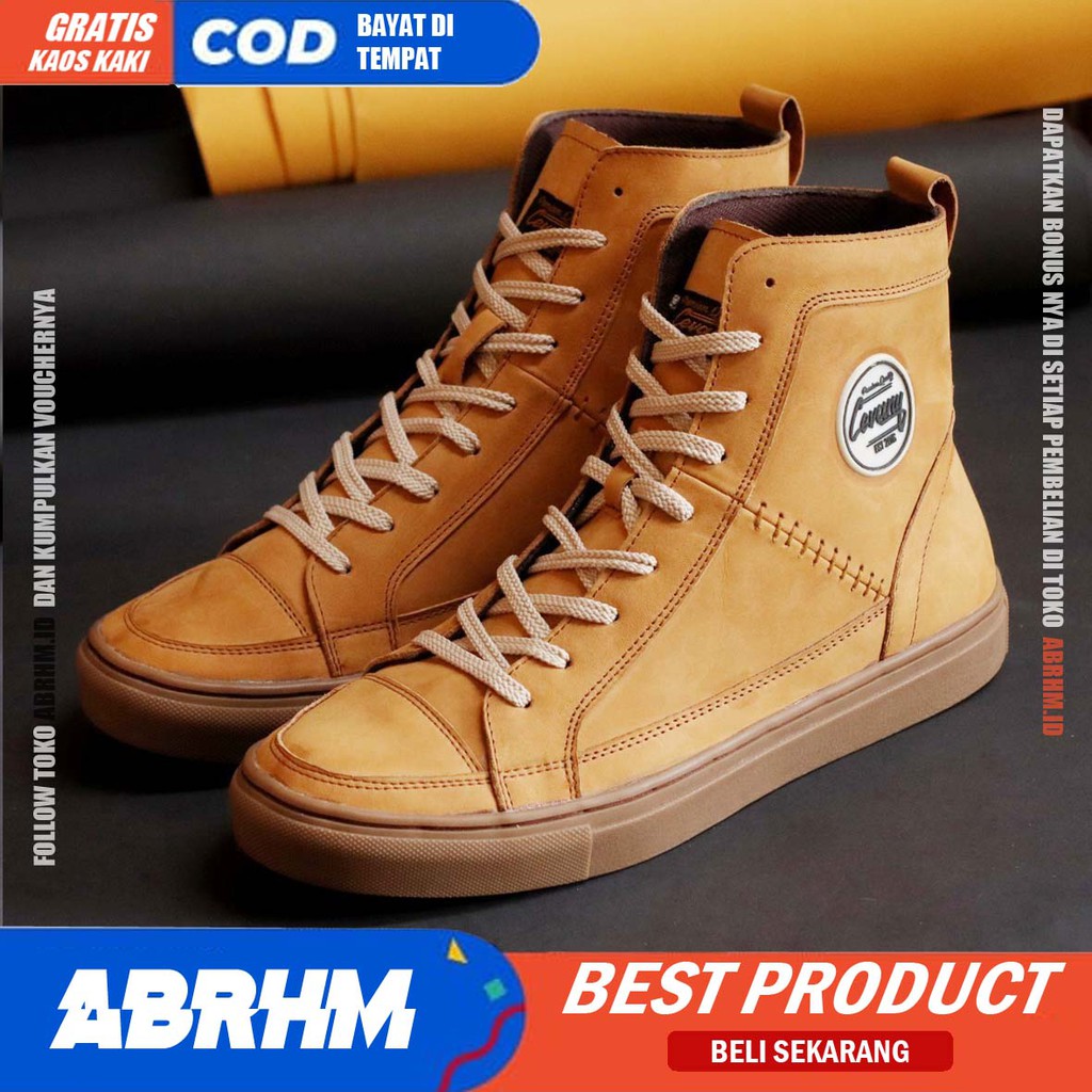 ABRHM X DANTE Sepatu Pria Casual Kulit Asli Sepatu Boot Sneakers Pria Sepatu Sneakers Casual Ori Sepatu Kasual Gaya Santai Keren Kekinian Original Shoes