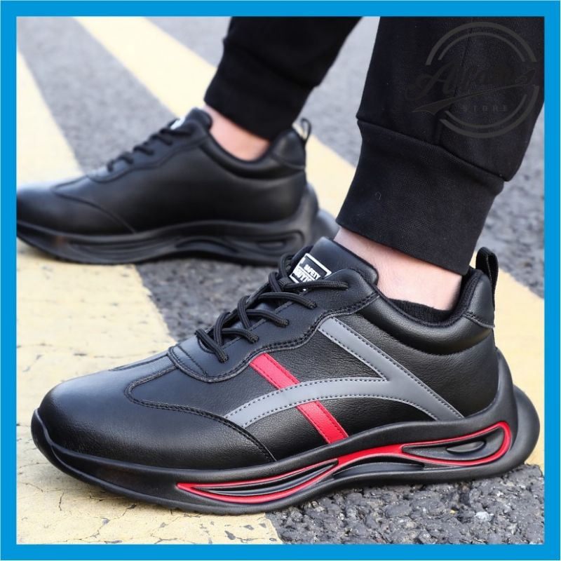 AlFathi Sepatu Safety Sneakers Sport New Arrival Ori By Guyisa Black Red Waterproof