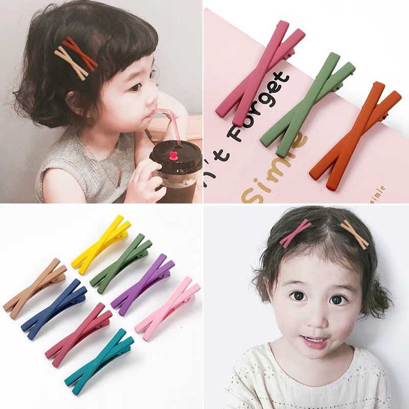 [Women Simple Style Cross Frosted Hairpins] [Girls Korean Ins Style Hair Clips] [Kids Fashion BB Hair Barrette]