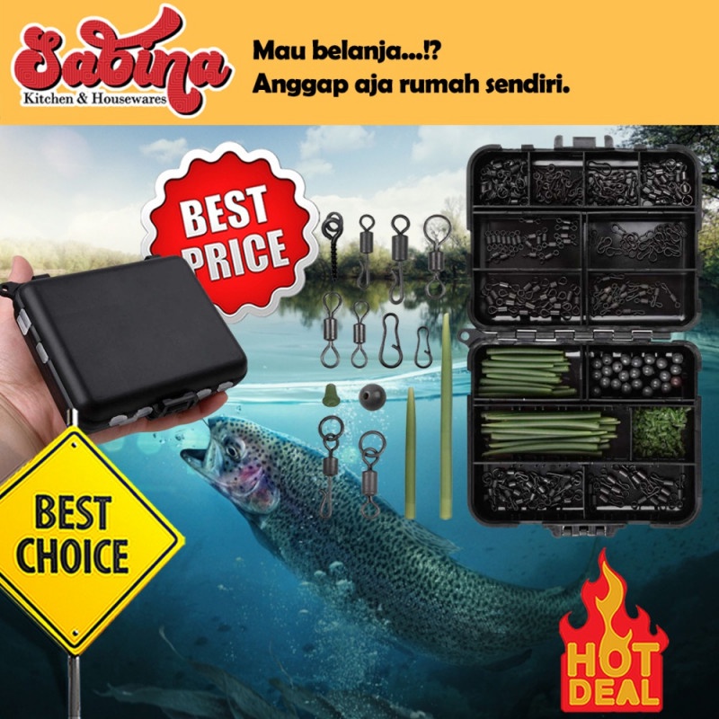 Konektor Sambungan Umpan Kail Pancing Set Carp Tackle Kit 300Pcs