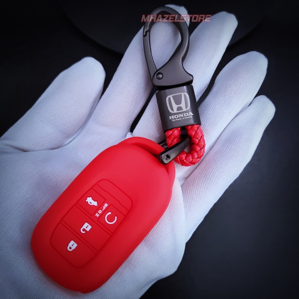 Gantungan kunci sarung remote keyless cover casing MOBIL HRV 2022 logo model anyam