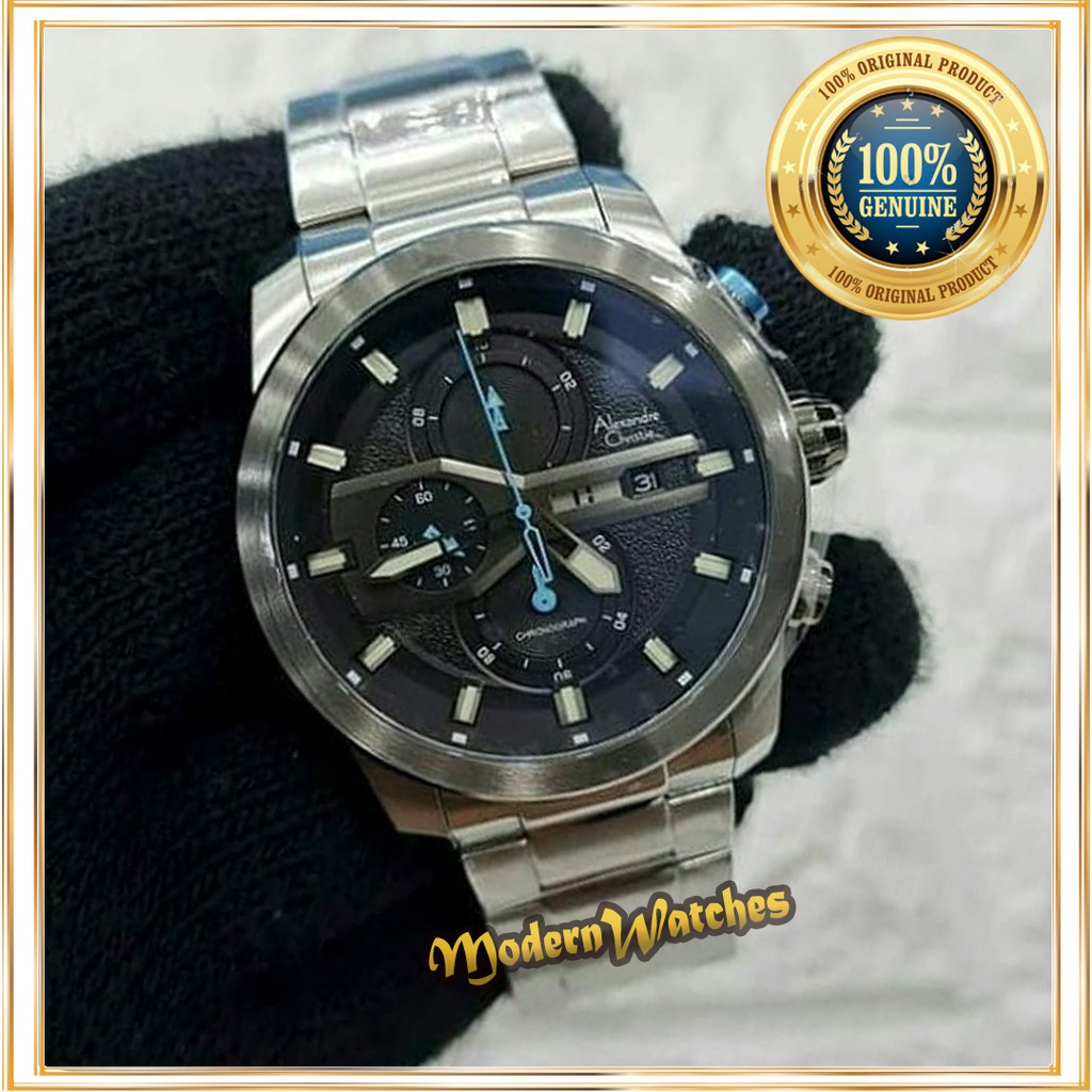 Jam Tangan Pria Ori Alexandre Christie AC 6559 Silver Blue Black Biru Rosegold Hitam 6270 Alexander