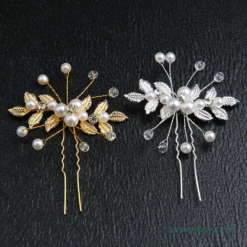 Wedding Bridal Vintage Pearl Flower Crystal Hair Pin Bridesmaid Clips Side Comb -Won