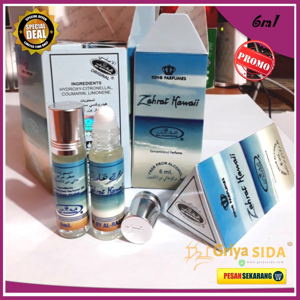 Parfum Zahrat hawaii 6ml minyak wangi al raehan mirip al rehab parfum Harga grosir PROMO!