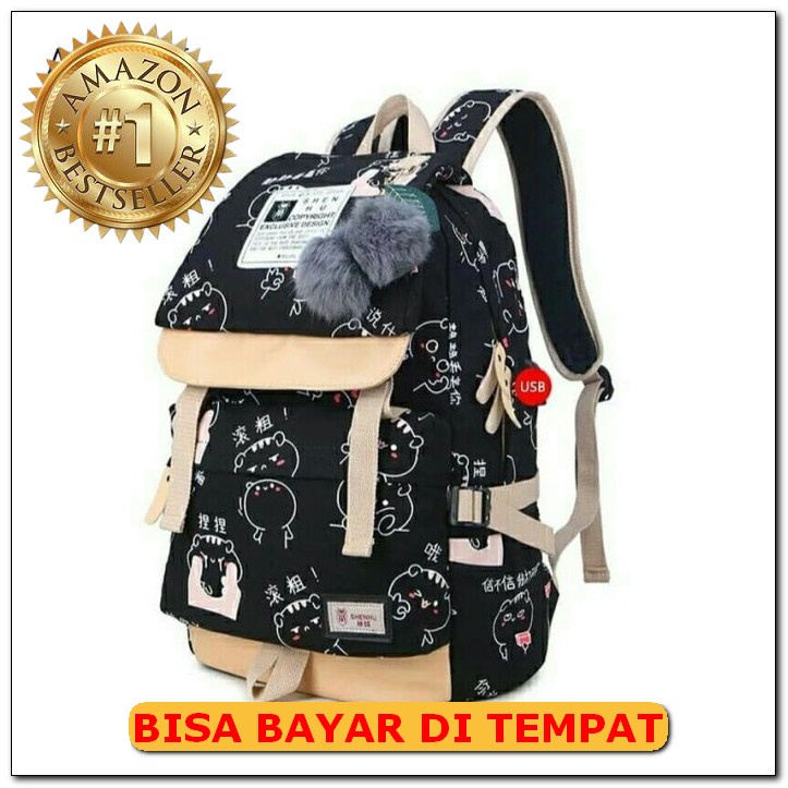 Js_Tas Ransel Backpack Wanita Motif Mini Bag Korea Kuliah Sekolah XO829 Backpack Fashion Jpg Tas A