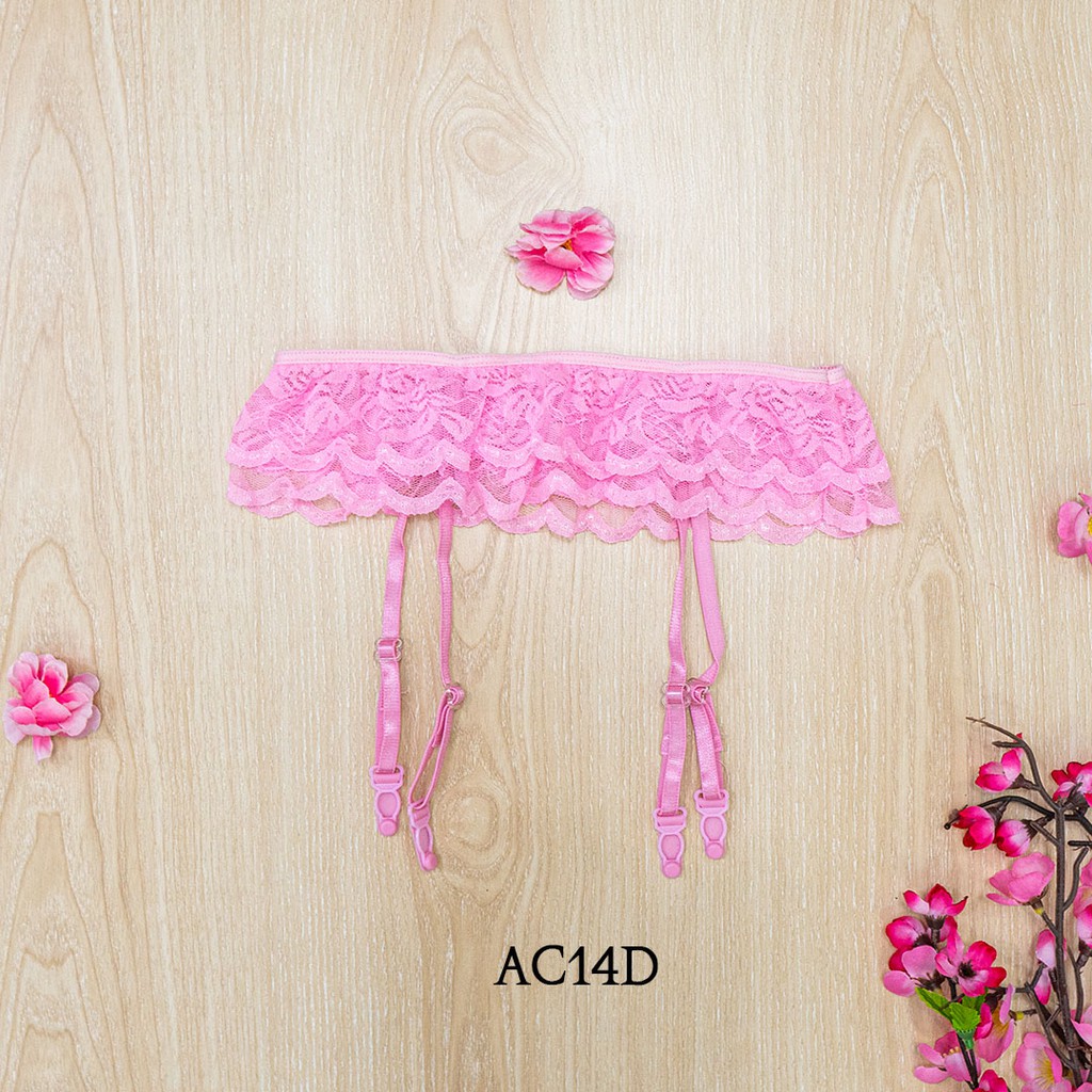 COD / GOJEK / PRIVASI AMAN ★ G-String Pink Garter Belt Pelengkap Lingerie AC14D