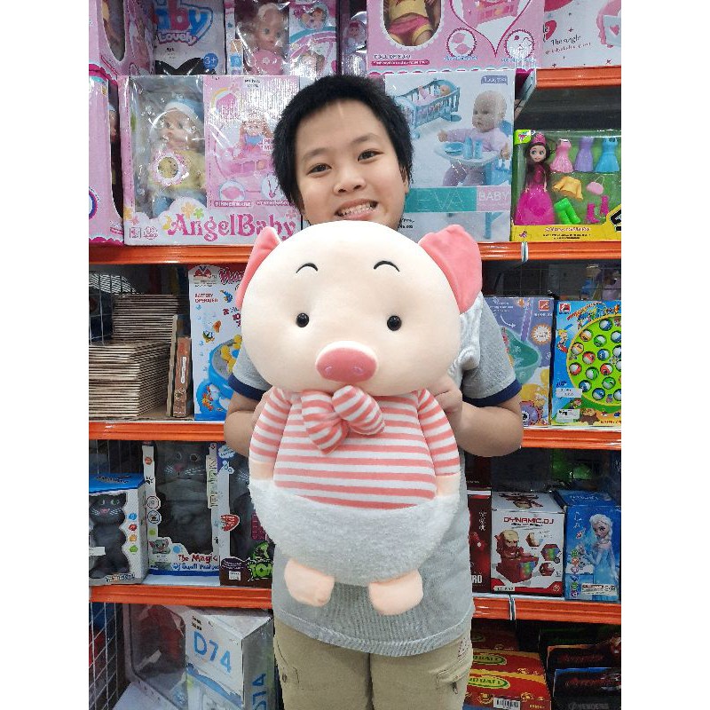 Boneka karakter babi cute impor standing pig 40cm