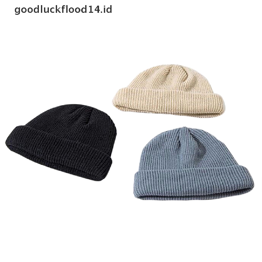 [OOID] Unisex Men Women Beanie Hat Warm Ribbed Winter Turn Ski Fisherman Hat Fashion ID