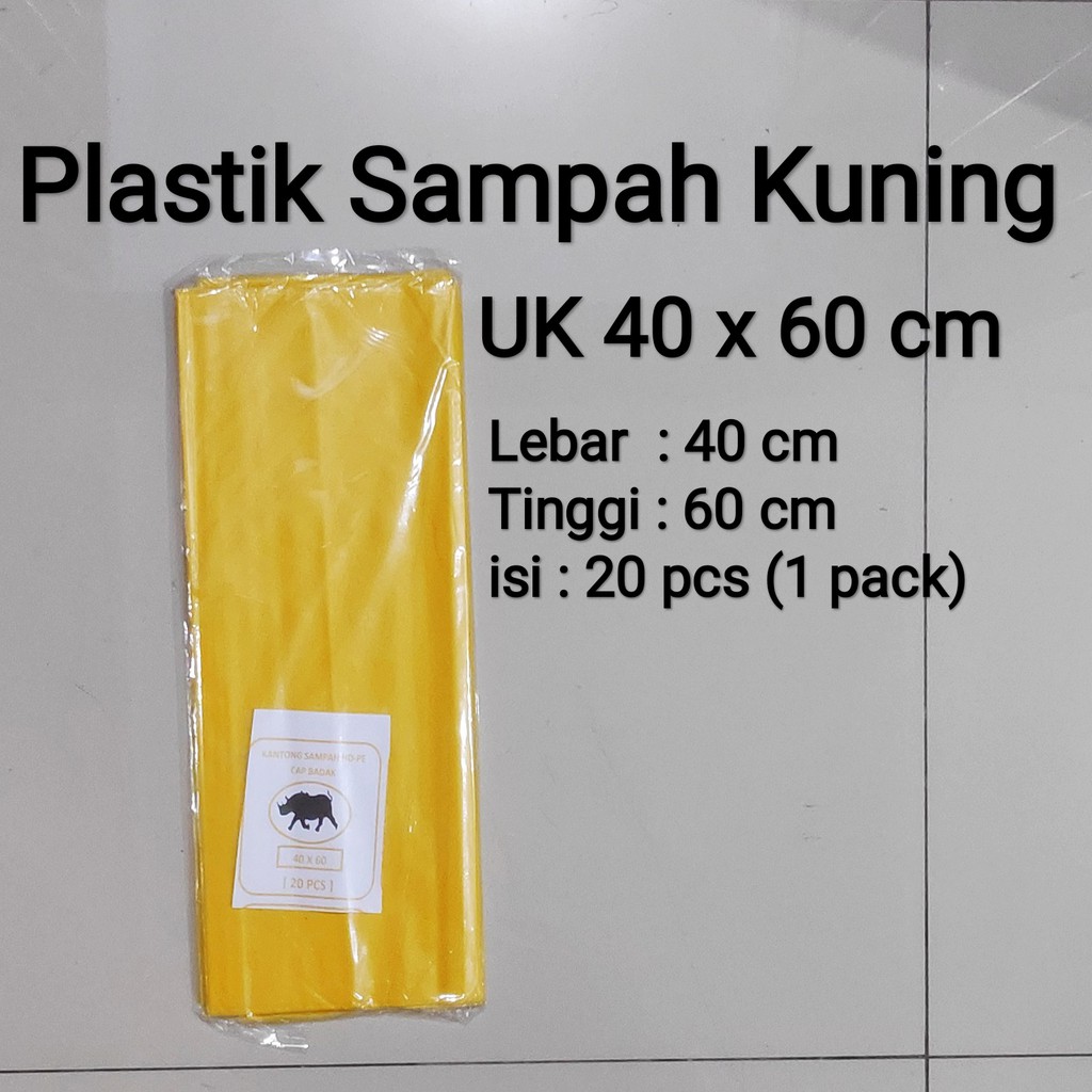 Kantong Sampah Kuning uk 40x60, TrashBag kuning, kantong plastik medis