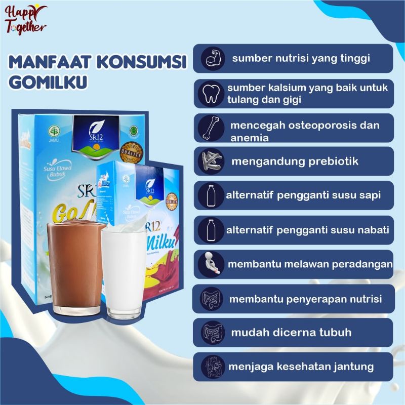 

SUSU GOMILKU SR12 SUSU KAMBING ETAWA HALAL / COKLAT DAN ORIGINAL/ BPOM